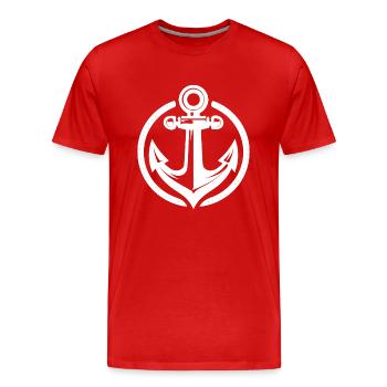 Vintage alter nasser Anker im Kreislogo - Männer Premium Bio T-Shirt - Rot - Vorne - Damien (186cm)