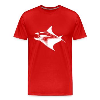 Riesiger eleganter Mantarochen im Unterwasser Flug - Männer Premium Bio T-Shirt - Rot - Vorne - Damien (186cm)