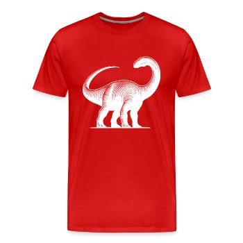 Dinosaure dinosaure dinosaure brachiosaure massif - T-shirt bio Premium Homme - rouge - Devant - Damien (186cm)