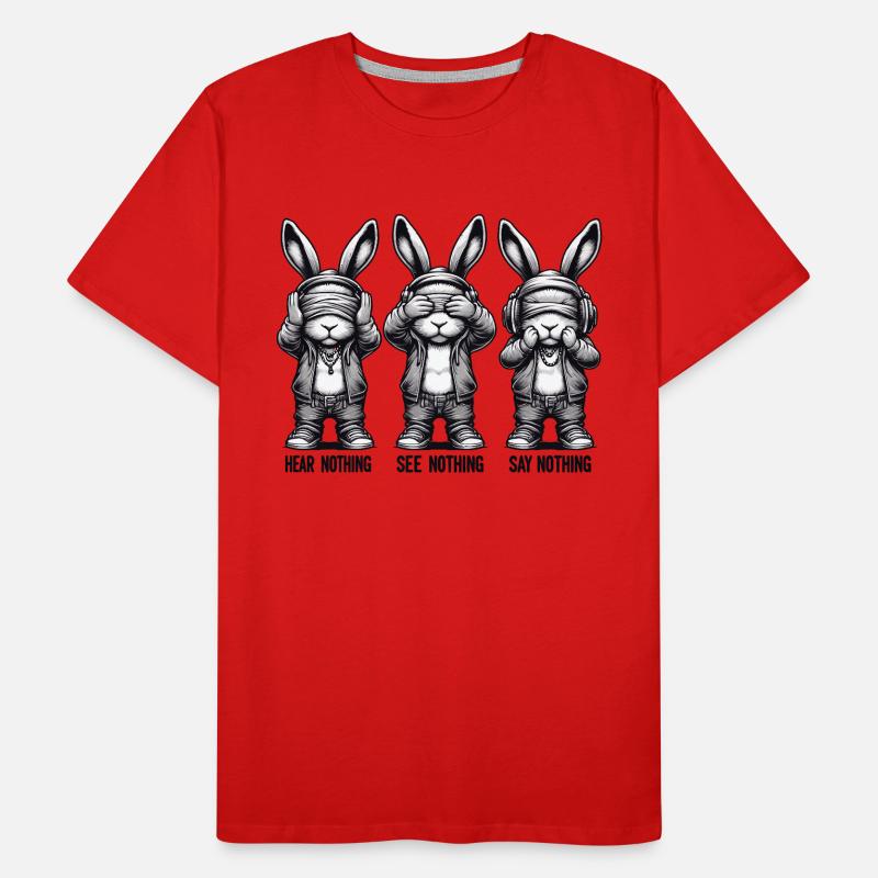 Hear See Say Nothing Bunny Männer Premium Bio T-Shirt