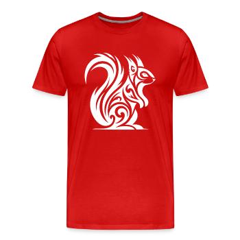 Niedliches Eichhörnchen in Tattoo Style - Männer Premium Bio T-Shirt - Rot - Vorne - Damien (186cm)