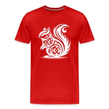 Niedliches Eichhörnchen in Tattoo Style - Männer Premium Bio T-Shirt - Rot - Vorne - Damien (186cm)