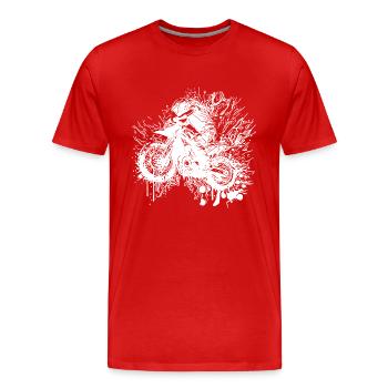 Rennsport Motorrad Geländefahrt Splash Style - Männer Premium Bio T-Shirt - Rot - Vorne - Damien (186cm)