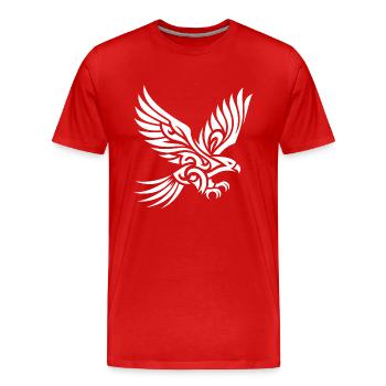 Élégant bel aigle sur d’énormes ailes - T-shirt bio Premium Homme - rouge - Devant - Damien (186cm)