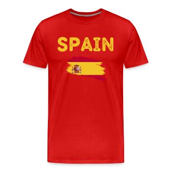 Spanien Spanische Flagge - Männer Premium Bio T-Shirt - Rot - Vorne - Damien (186cm)