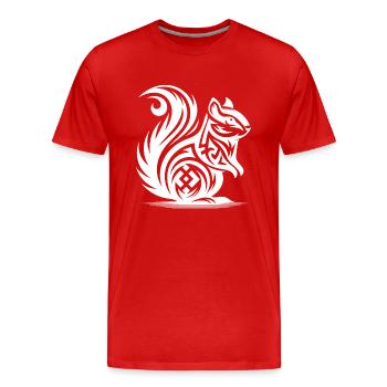 Kleines Niedliches Baby Eichhörnchen Tattoo Style - Männer Premium Bio T-Shirt - Rot - Vorne - Damien (186cm)
