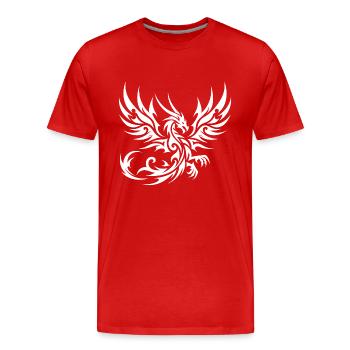 Dragon tribal de tatouage sauvage avec des ailes - T-shirt bio Premium Homme - rouge - Devant - Damien (186cm)