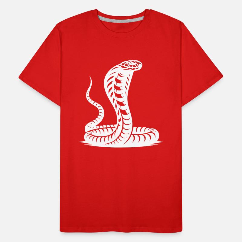 Conception de posture menaçante de bouclier de cou de cobra de serpent T-shirt bio Premium Homme