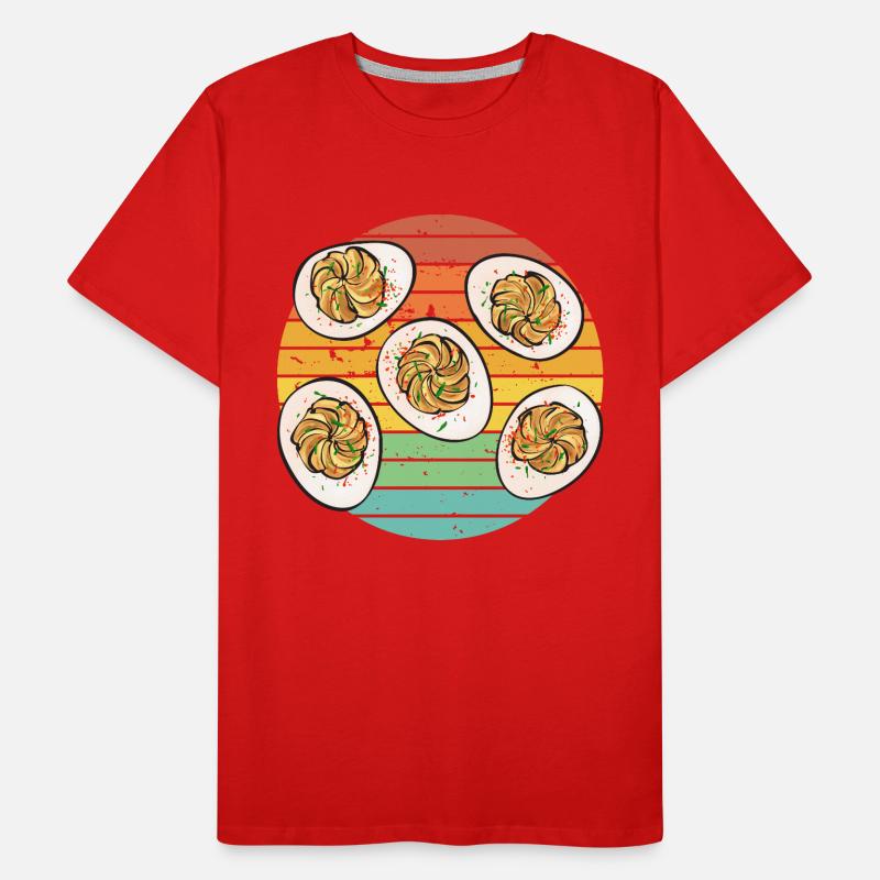 Gefüllte Eier Deviled Eggs Männer Premium Bio T-Shirt