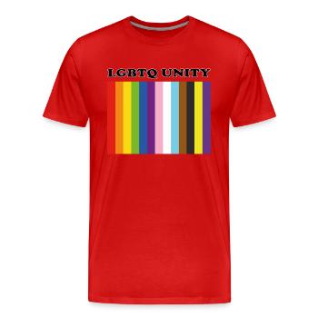 Fierté LGBTQ Unité Couleurs inclusives de la fierté - T-shirt bio Premium Homme - rouge - Devant - Damien (186cm)