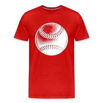 Vintager Baseball für Spieler und Trainer - Männer Premium Bio T-Shirt - Rot - Vorne - Damien (186cm)