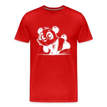 Petit panda mignon bébé dessin au crayon - T-shirt bio Premium Homme - rouge - Devant - Damien (186cm)