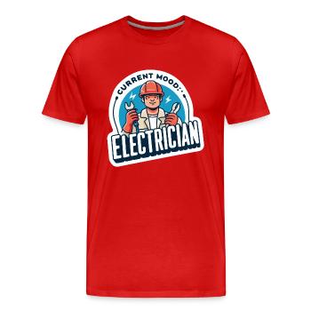 Aktuelle Stimmung Elektriker - Männer Premium Bio T-Shirt - Rot - Vorne - Damien (186cm)