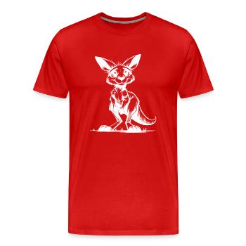 Süsses putzig Australisches Känguru Baby - Männer Premium Bio T-Shirt - Rot - Vorne - Damien (186cm)
