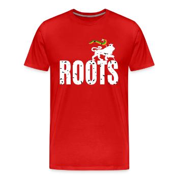 Roots Reggae - Men's Premium Organic T-Shirt - red - Front - Damien (186cm)