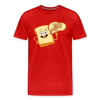 Quelqu’un a-t-il dit sandwich au fromage grillé - T-shirt bio Premium Homme - rouge - Devant - Damien (186cm)
