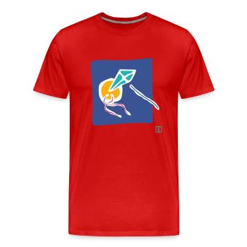 Kite - Men's Premium Organic T-Shirt - red - Front - Damien (186cm)