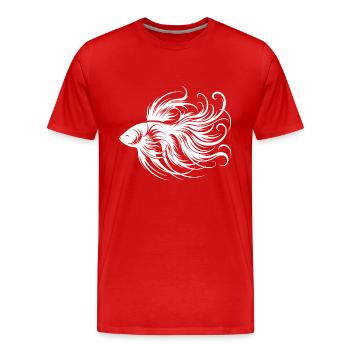 Poisson betta élégant beau poisson labyrinthe - T-shirt bio Premium Homme - rouge - Devant - Damien (186cm)