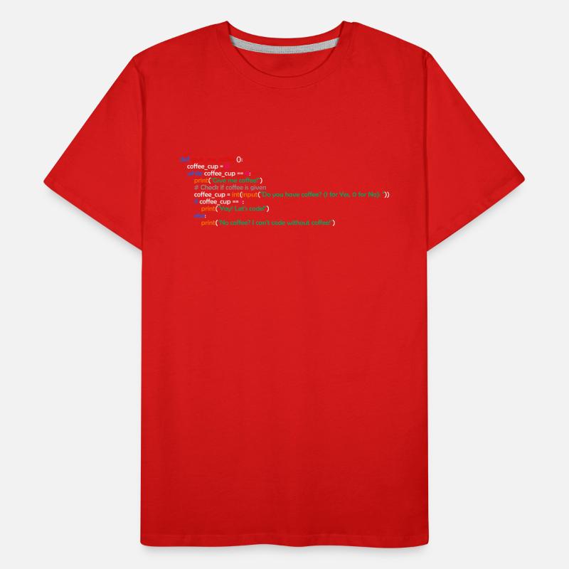 Coffee, Programming, Funny, Coffee Men's Premium Organic T-Shirt
