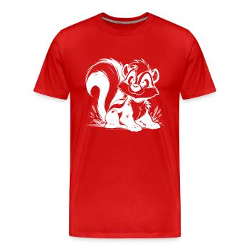 Baby Stinktier Kinder Bleistift Zeichnung Skizze - Männer Premium Bio T-Shirt - Rot - Vorne - Damien (186cm)