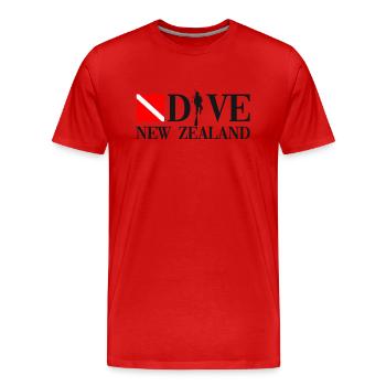 Plongée Nouvelle-Zélande - Neuseeland - Maori - Aotearoa - T-shirt bio Premium Homme - rouge - Devant - Damien (186cm)