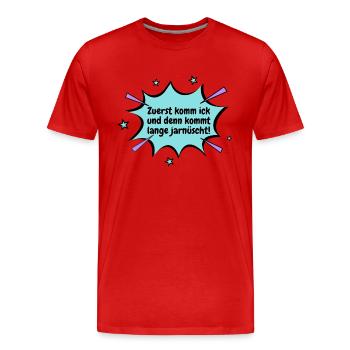 Berlin Zuerst komm ick - Männer Premium Bio T-Shirt - Rot - Vorne - Damien (186cm)