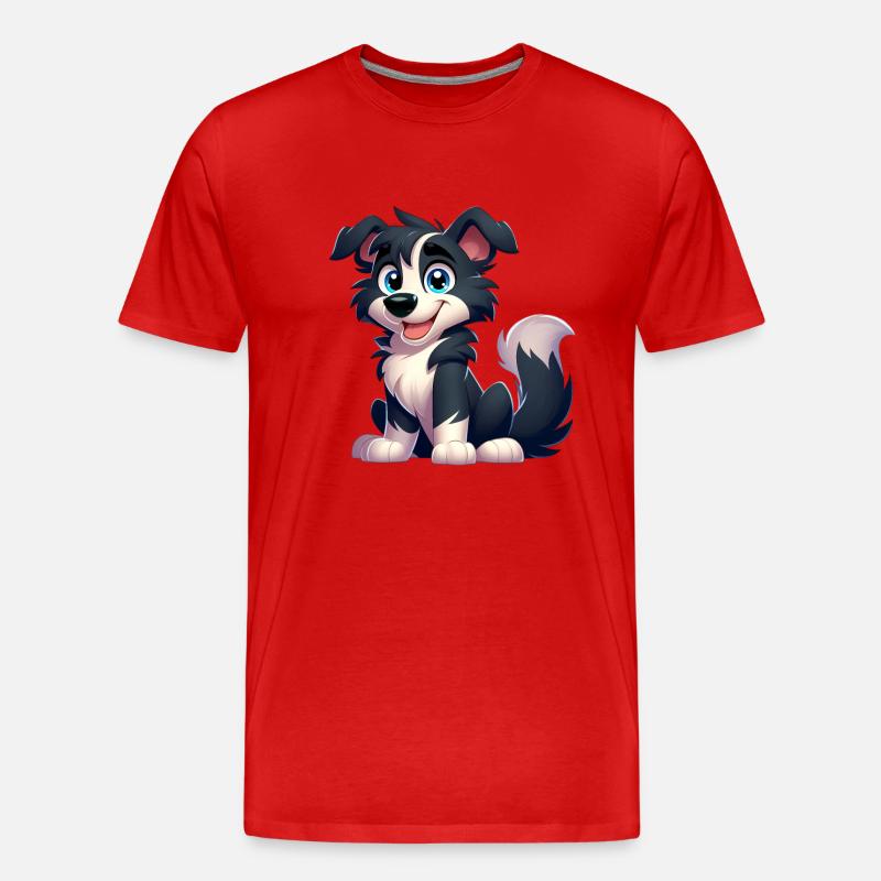 Border Collie 6 - Männer Premium Bio T-Shirt - Rot
