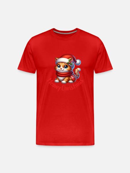 Noël chat - T-shirt bio Premium Homme - rouge