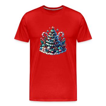 Arbre de Noël - T-shirt bio Premium Homme - rouge - Devant - Damien (186cm)