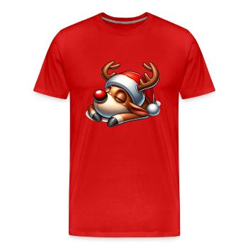 Renne Père Noël Père Noël Noël - T-shirt bio Premium Homme - rouge - Devant - Damien (186cm)