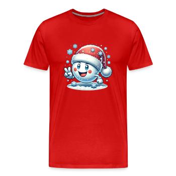 Noël boule de neige flocons de neige Noël - T-shirt bio Premium Homme - rouge - Devant - Damien (186cm)