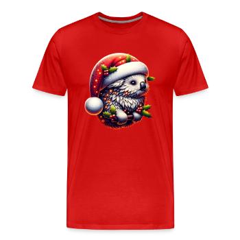 Weihnachts Koala - Männer Premium Bio T-Shirt - Rot - Vorne - Damien (186cm)