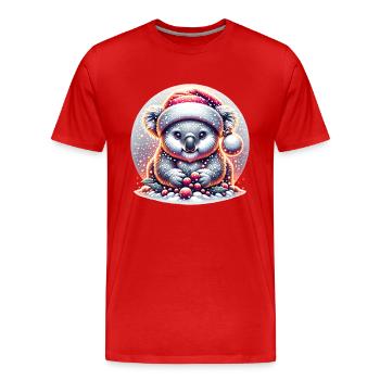Koala - Männer Premium Bio T-Shirt - Rot - Vorne - Damien (186cm)