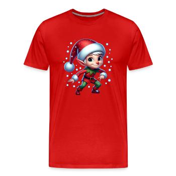 Noël Onze Boules de Neige - T-shirt bio Premium Homme - rouge - Devant - Damien (186cm)