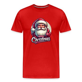 Merry Christmas Weihnachtsmann Christmas Xmas - Männer Premium Bio T-Shirt - Rot - Vorne - Damien (186cm)
