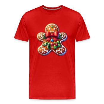Lebkuchen Weihnachtsgeschenk - Männer Premium Bio T-Shirt - Rot - Vorne - Damien (186cm)