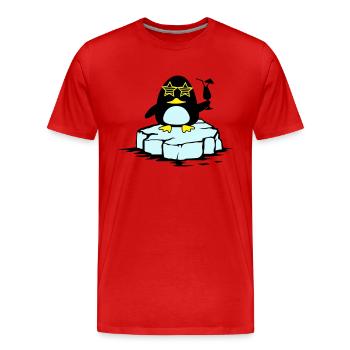 Pingouin de plage Banquise - T-shirt bio Premium Homme - rouge - Devant - Damien (186cm)