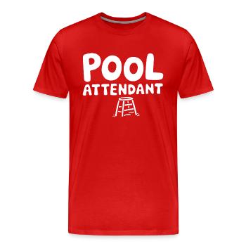 Profitez de l’ambiance de la piscine - T-shirt bio Premium Homme - rouge - Devant - Damien (186cm)