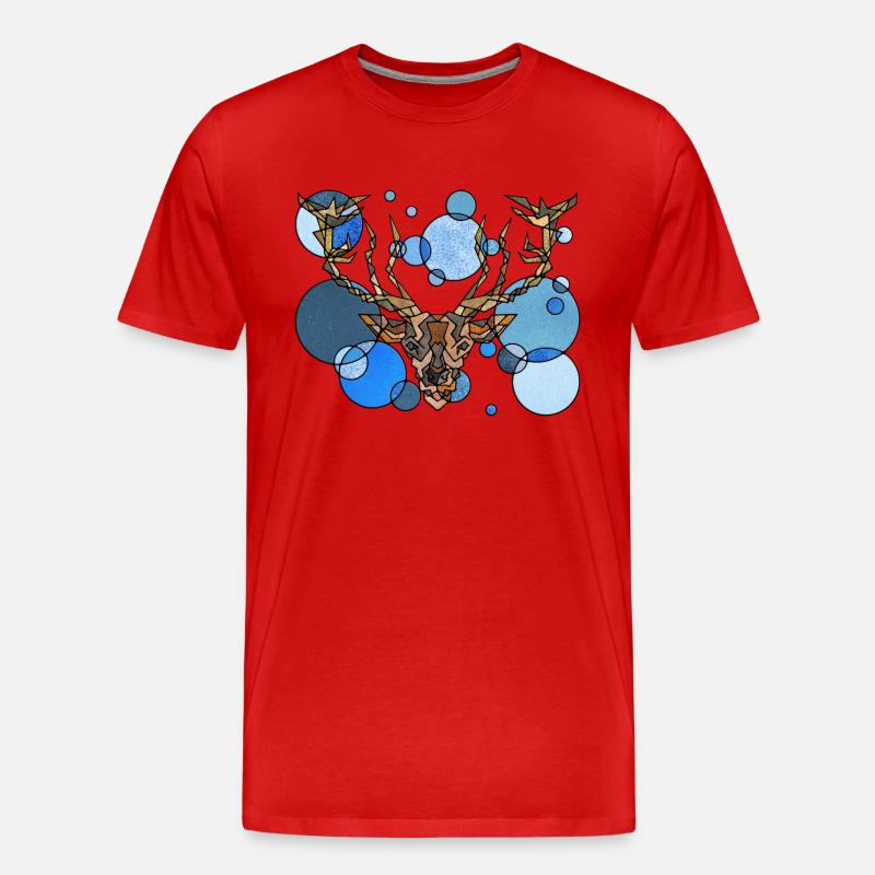 Hirsch Geometrie - Männer Premium Bio T-Shirt - Rot