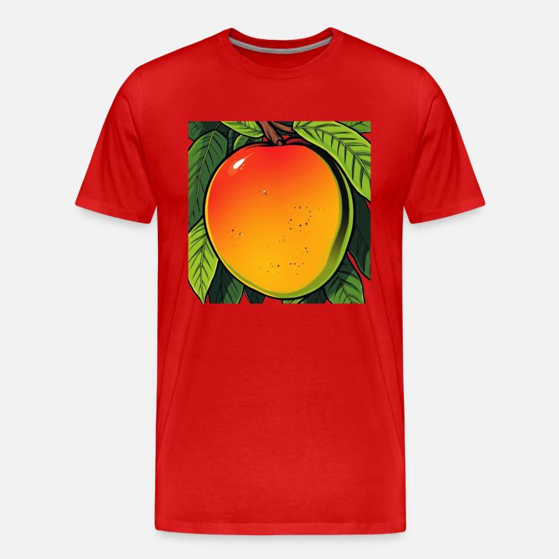 Mango auf einem Baum - Männer Premium Bio T-Shirt - Rot