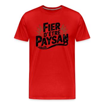 Proud to be a farmer - Men's Premium Organic T-Shirt - red - Front - Damien (186cm)