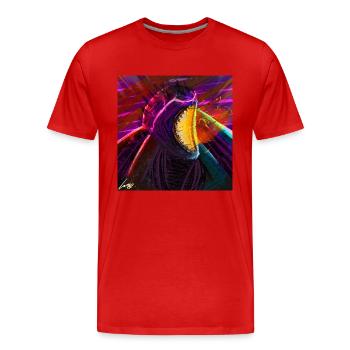 Rampant neon - Men's Premium Organic T-Shirt - red - Front - Damien (186cm)