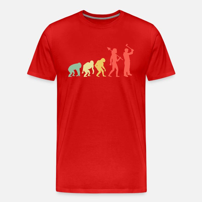 Entwicklung Axtwurfziel Beilwerfer - Männer Premium Bio T-Shirt - Rot