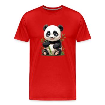 Baby- Panda - Männer Premium Bio T-Shirt - Rot - Vorne - Damien (186cm)