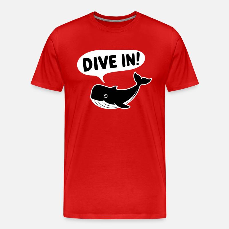 Tauchen Sie ein! - Lustiger Wal - Männer Premium Bio T-Shirt - Rot