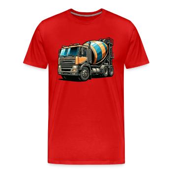 Bétonnière grande taille - T-shirt bio Premium Homme - rouge - Devant - Damien (186cm)