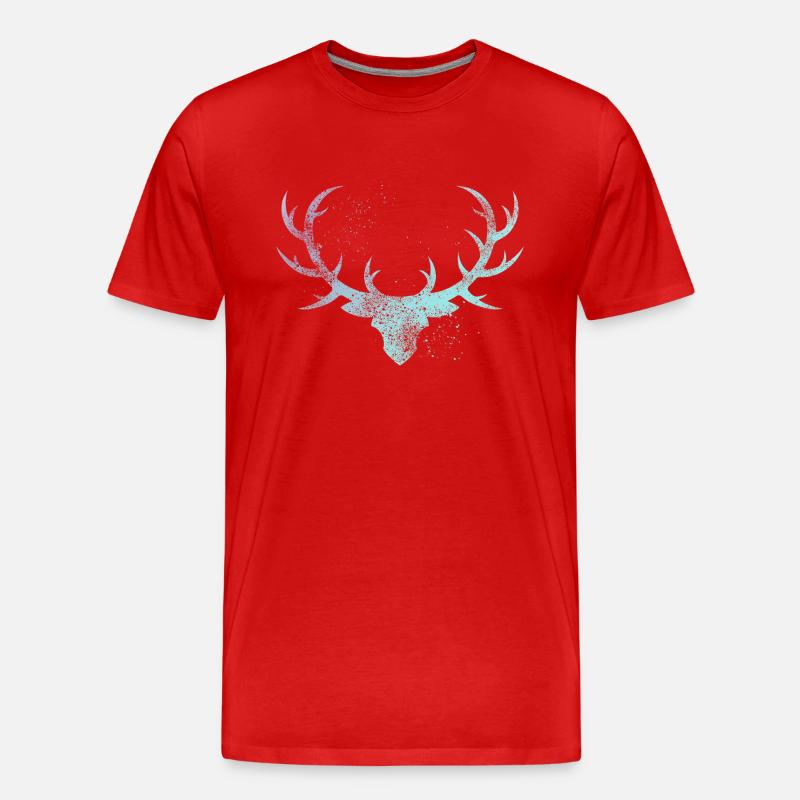 Geweih - Männer Premium Bio T-Shirt - Rot
