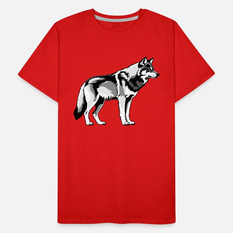 Loup - Conception de chien mignon T-shirt bio Premium Homme