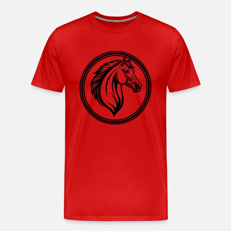 Pferdekopf Emblem - Männer Premium Bio T-Shirt - Rot
