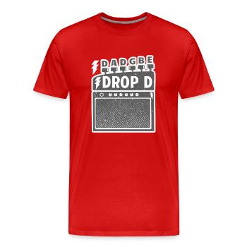Drop D guitar tuning - Men's Premium Organic T-Shirt - red - Front - Damien (186cm)